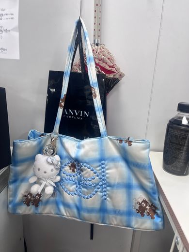 MUSINSA公式 | KIJUN Shopper Bag Check Bear