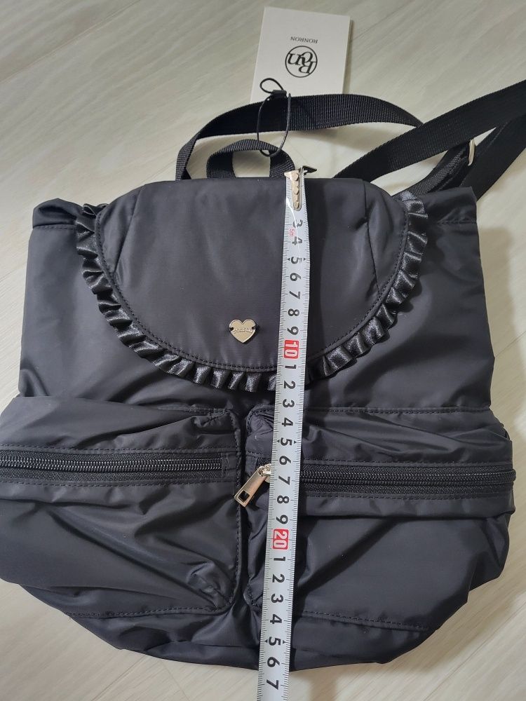 ★2024SS新作★RONRON★RUFFLE POINTED MINI BACKPACK MUSINSA | RONRON RUFFLE POINTED MINI BACKPACK BLACK