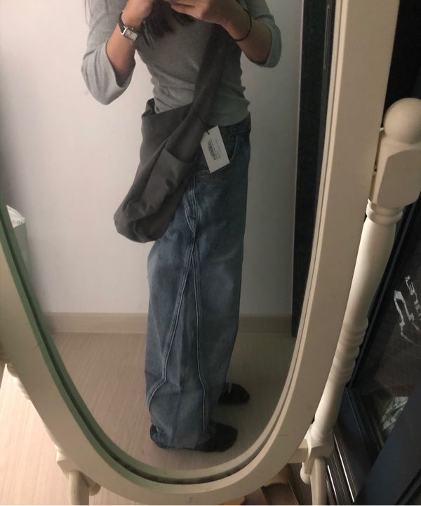 MUSINSA | MISEKI SEOUL Cotton big crossbag CHARCOAL