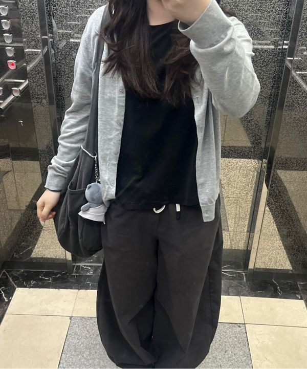 MUSINSA | MISEKI SEOUL Cotton big crossbag CHARCOAL