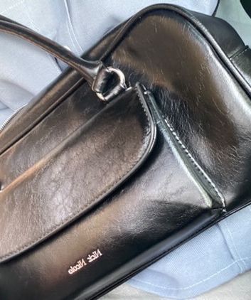 MUSINSA | NICK&NICOLE NICOLE POCKET LEATHER BAGUETTE BAG_BLACK