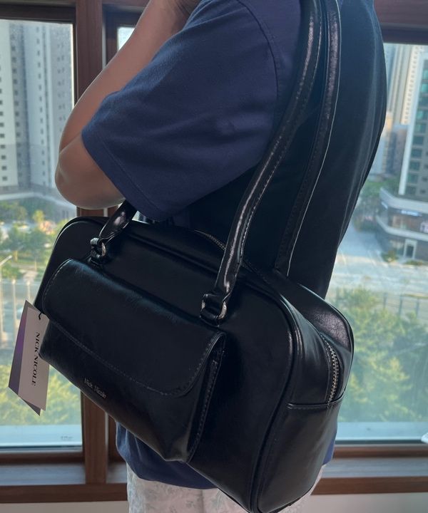 ショルダーバッグ・ポシェット NICOLE POCKET LEATHER BAGUETTE BAGBLACK MUSINSA | NICK&NICOLE NICOLE POCKET LEATHER BAGUETTE BAG_BLACK