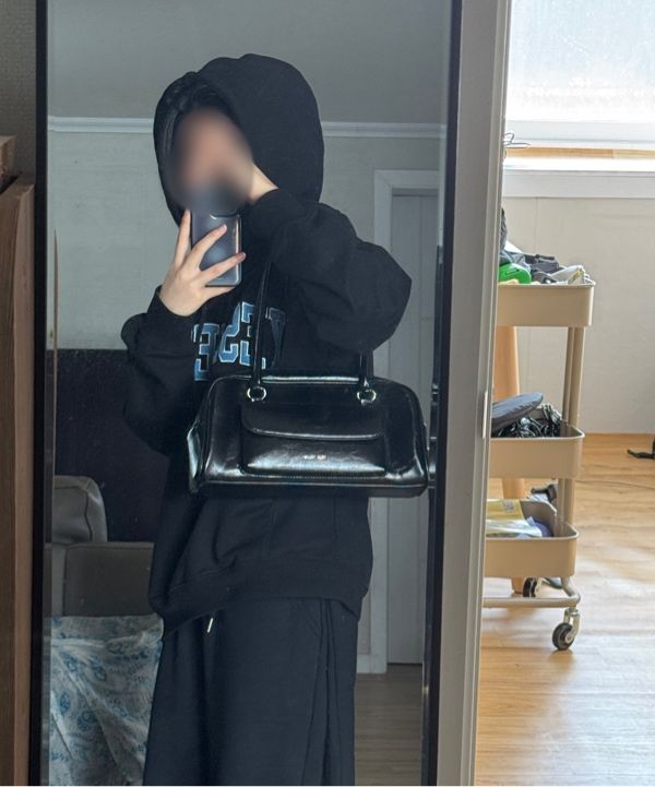 ★24SS新作★NICK&NICOLE★NICOLE POCKET LEATHER BAGUETTE BAG NICOLE POCKET LEATHER BAGUETTE BAG_BLACK - NICK&NICOLE | 60