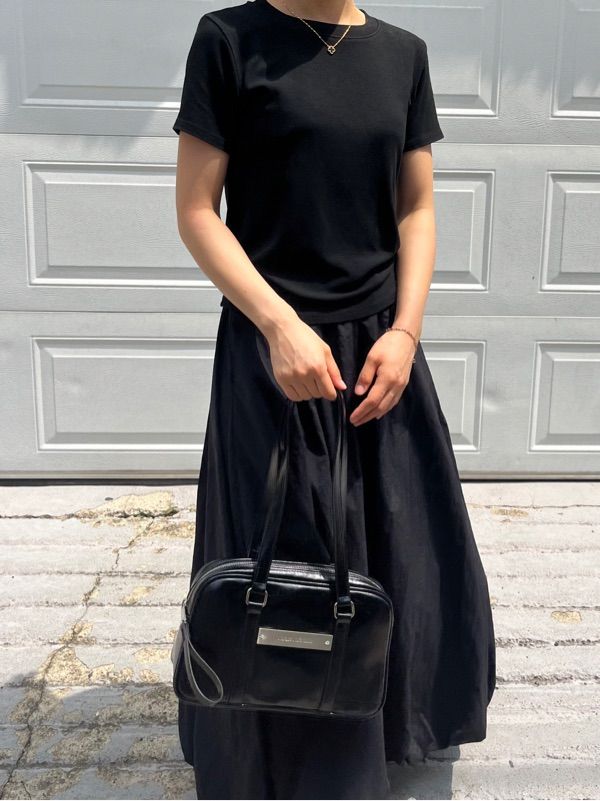 MUSINSA公式 | NICK&NICOLE CRYSTAL LEATHER MINI BOSTON BAG_BLACK