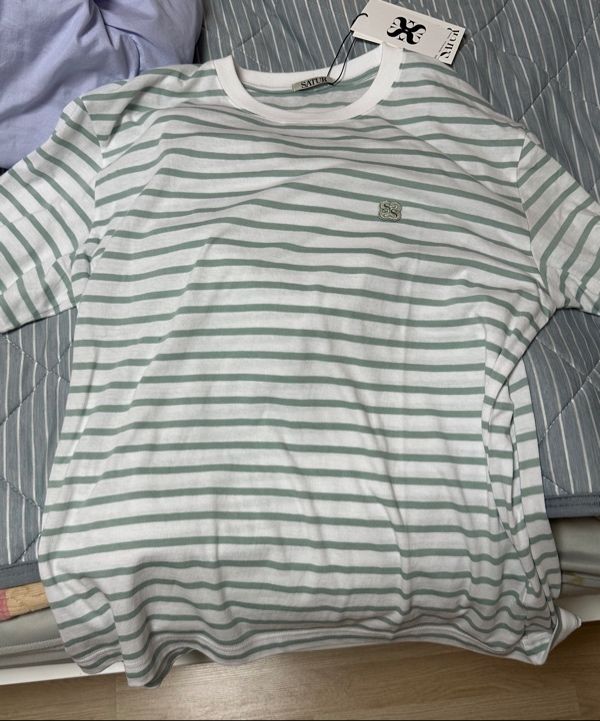 Tシャツ・カットソー SATUR All Day Basic Stripe Short Sleeve T-Shirt Blue MUSINSA | SATUR All Day Basic Stripe Short Sleeve T-shirt Mint