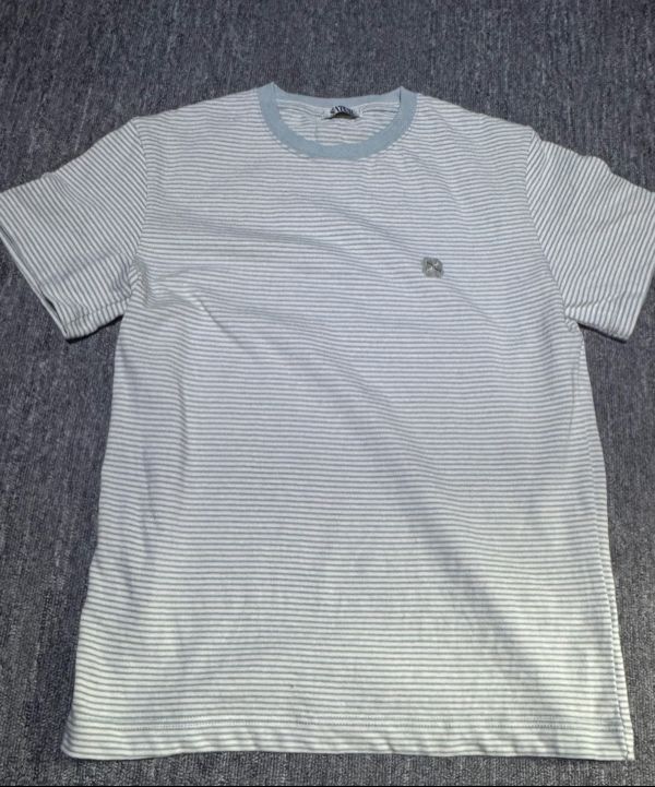 MUSINSA | SATUR All Day Color Stripe Short Sleeve T-shirt Mint