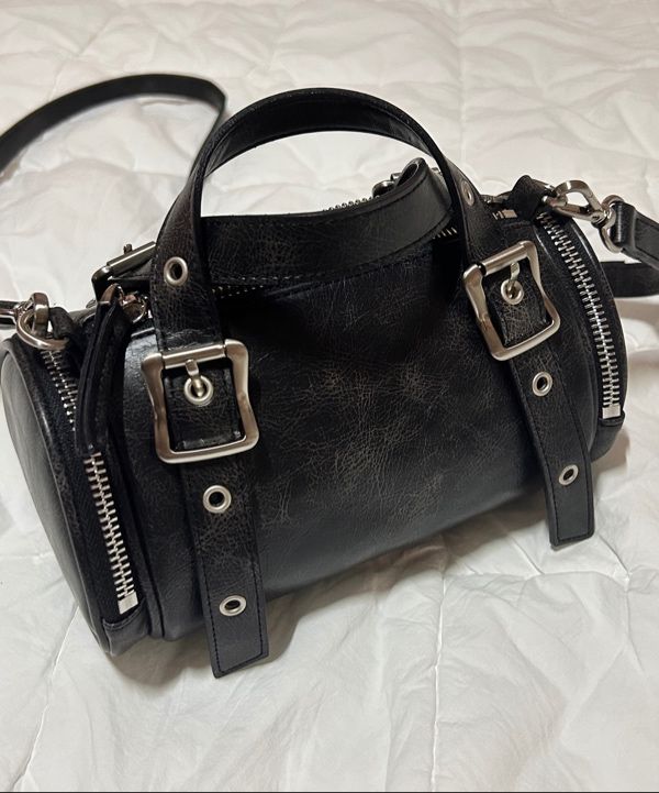 MUSINSA公式 | SAND MUSEUM OAK BAG MINI [Crack Black]