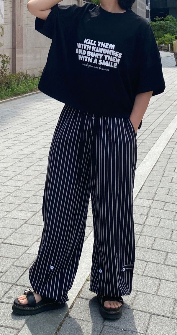 ◆24SS BADBLOOD AJ Easy Pants/2色◆ MUSINSA | BADBLOOD AJ Easy Pants - White/Stripe