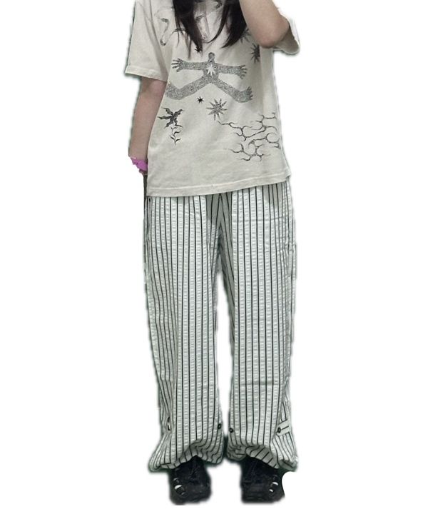 MUSINSA | BADBLOOD AJ Easy Pants - White/Stripe