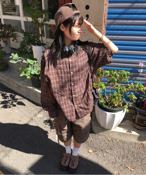 シャツ HUECLOSET Before Sunset Check Shirt SE120 Neighborhood Men's Half Hombre Checked Shirt in Beige