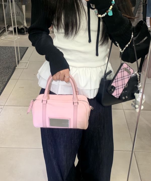 トートバッグ [MATINKIM]sporty tote bag in light pink MATIN KIM スポーティ トートバッグ(全6色) BABY SPORTY TOTE