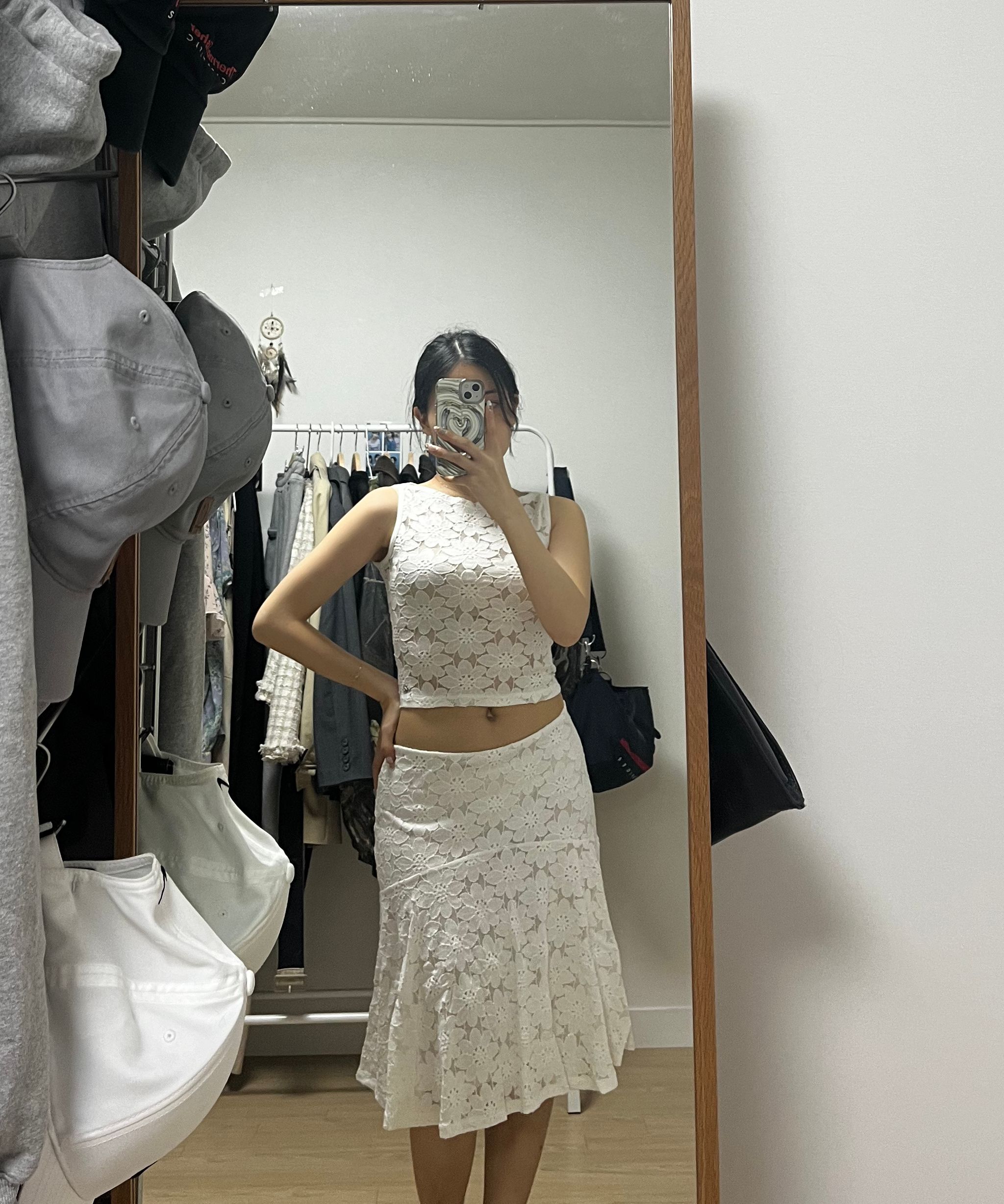 ◇EXPIRED GIRL◇ Maya Lace Top WHITE MUSINSA | Expired Girl Maya Lace Skirt White