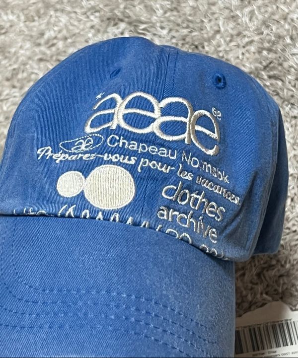 MUSINSA | AEAE WEB LOGO DAMAGED CAP [DARK BROWN]
