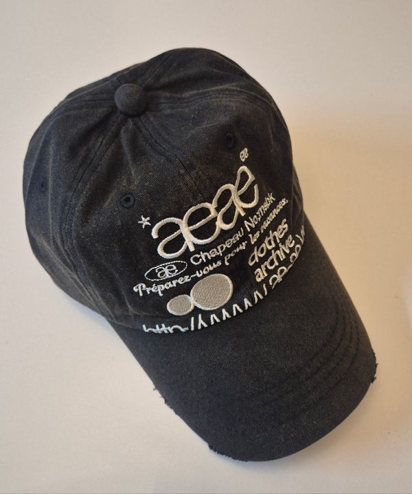 MUSINSA公式 | AEAE WEB LOGO DAMAGED CAP [DARK BROWN]