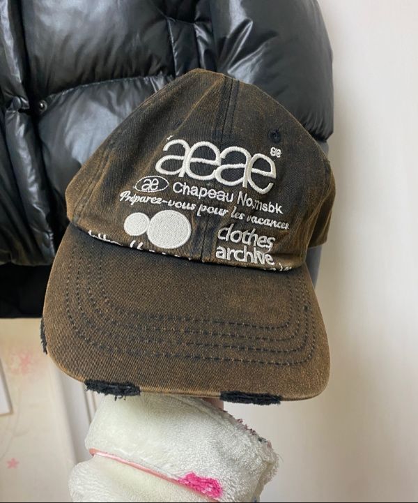 キャップ AEAE WEB LOGO DAMAGED CAP 4BFT376 WEB LOGO DAMAGED CAP [DARK BROWN] – aeae JAPAN
