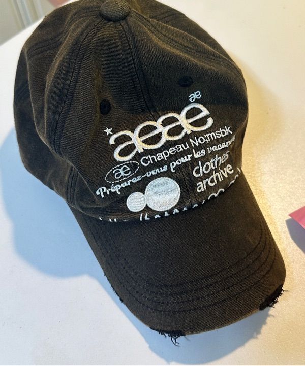 キャップ AEAE WEB LOGO DAMAGED CAP 4BFT376 WEB LOGO DAMAGED CAP [DARK BROWN] – aeae JAPAN