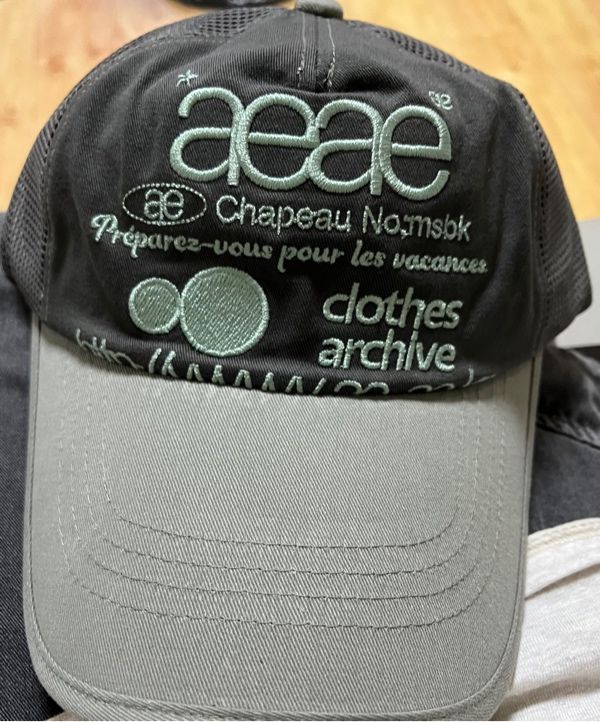 MUSINSA公式 | AEAE WEB LOGO MESH CAP [GREY]