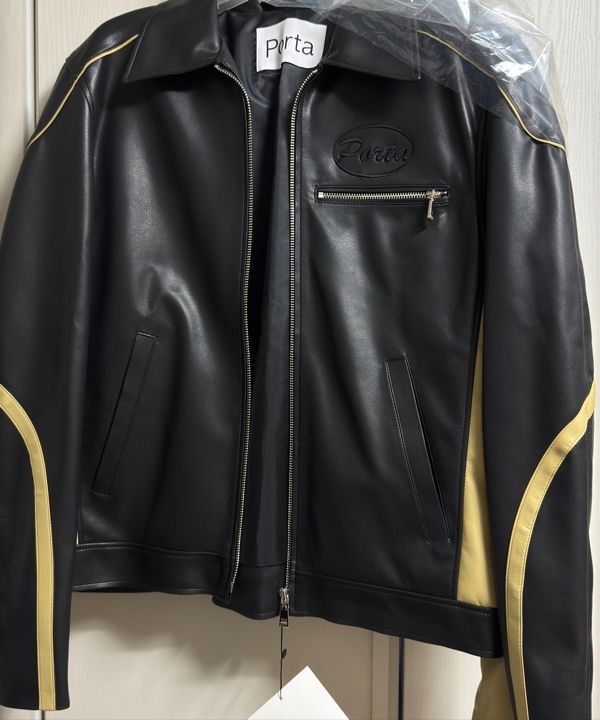 韓国商品/PORTA CONTRABASS LEATHER JACKET(男女共用) ☆aespa ウィンター 着用！！【PORTA】CONTRABASS LEATHER