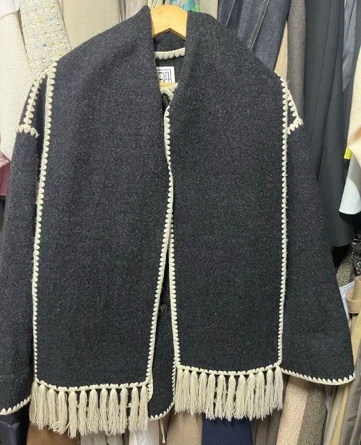 MUSINSA | TOTEME Embroidered Scarf Jacket - Black