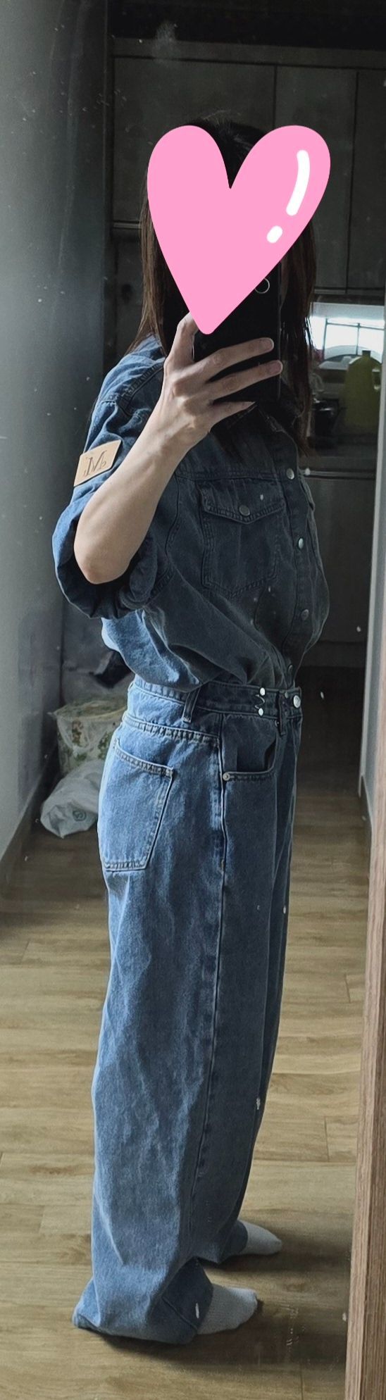MUSINSA公式 | MUCENT Country roll-up denim short-sleeved
