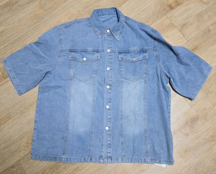 【MUCENT】COUNTRY DENIM HALF SHIRT(25年新商品)★韓国人気★ カントリーデニムハーフシャツ - MUCENT | 60% - アジア