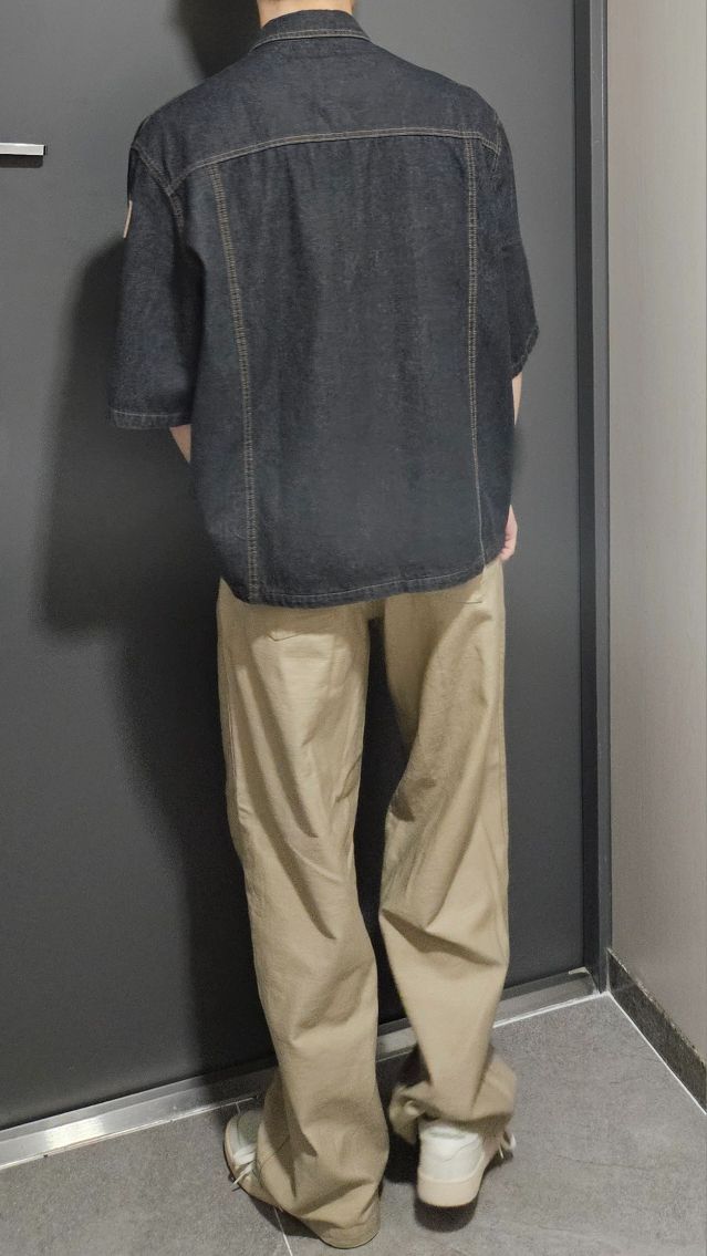 【MUCENT】COUNTRY DENIM HALF SHIRT(25年新商品)★韓国人気★ カントリーデニムハーフシャツ - MUCENT | 60% - アジア