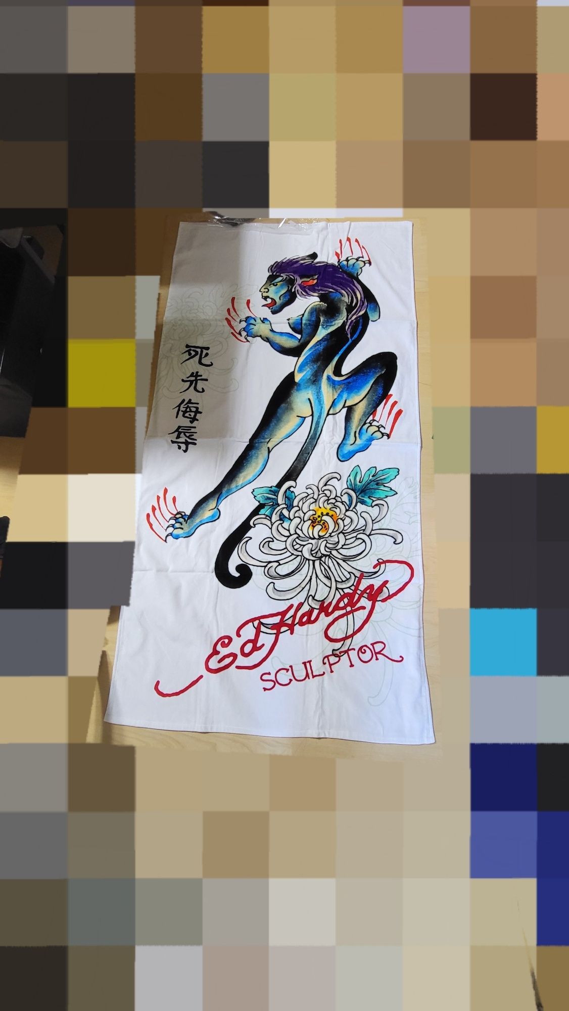 エドハーディー ビーチタオル MUSINSA公式 | SCULPTOR [Sculptor x Ed Hardy] Devil Beach Towel White