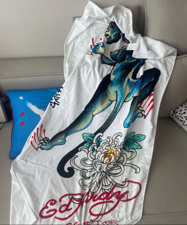 エドハーディー ビーチタオル MUSINSA公式 | SCULPTOR [Sculptor x Ed Hardy] Devil Beach Towel White