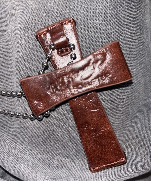 小物 SCULPTOR / Cross Leather Strap Wallet Cross Hair On Strap Wallet White – Sculptor