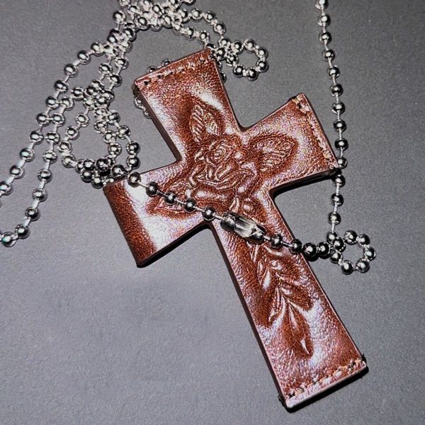Sculptor Cross Leather Strap Wallet ブラウン MUSINSA公式 | SCULPTOR [Sculptor x Ed Hardy] Cross Leather