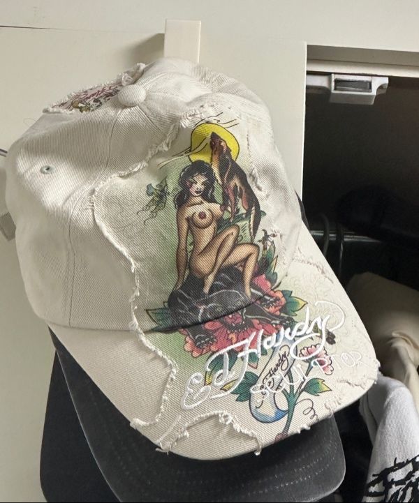 MUSINSA | SCULPTOR [Sculptor x Ed Hardy] Distressed Cap Raw