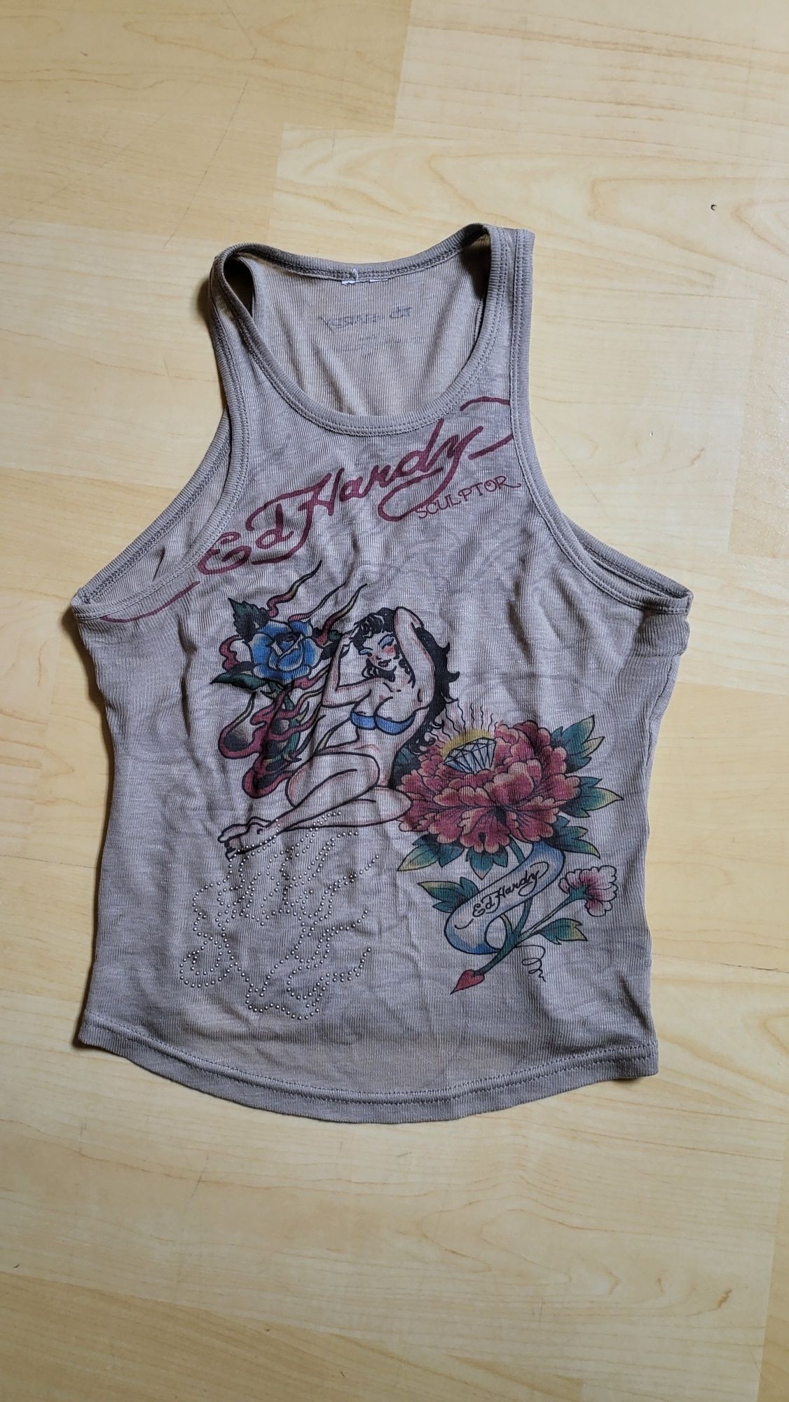 MUSINSA | SCULPTOR [Sculptor x Ed Hardy] Sheer Tank Top White