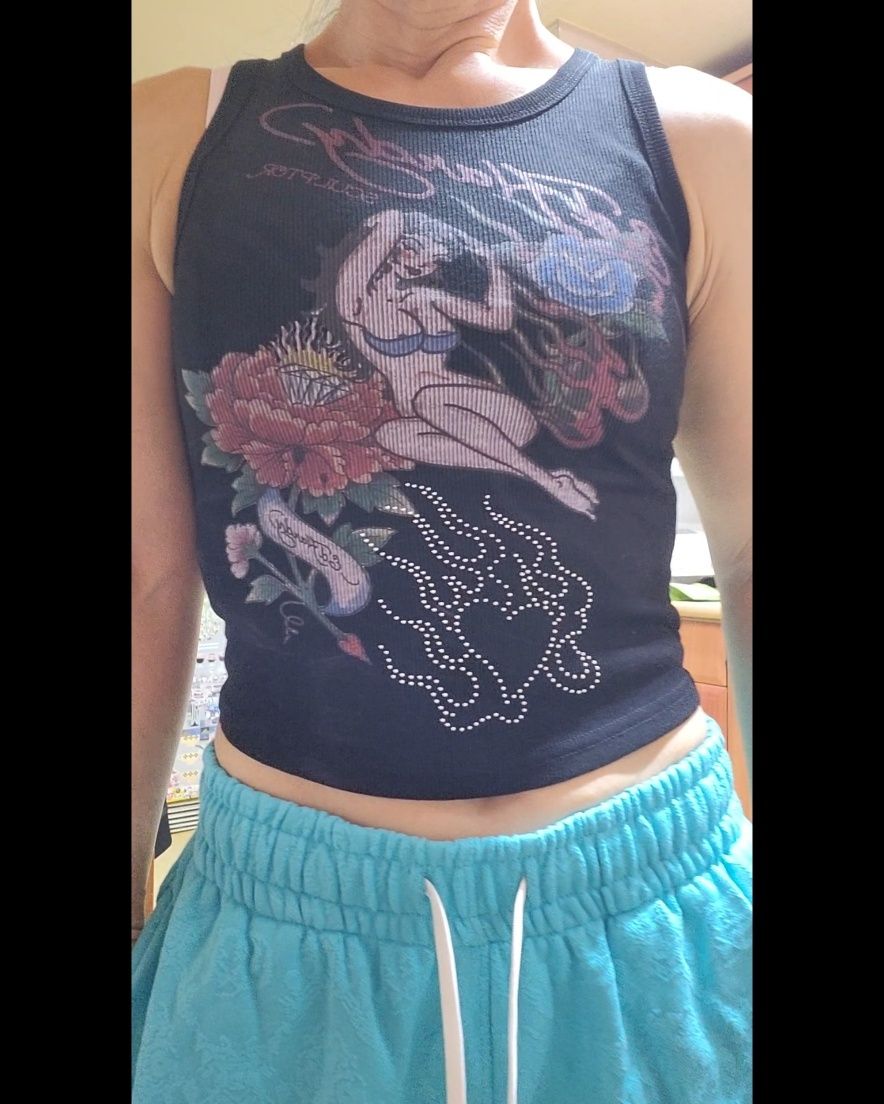 MUSINSA | SCULPTOR [Sculptor x Ed Hardy] Rib Tank Top Black