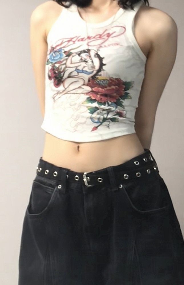 Sculptor x Ed Hardy リブタンクトップ クリーム MUSINSA公式 | SCULPTOR [Sculptor x Ed Hardy] Rib Tank Top Cream