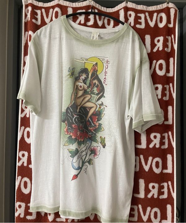 Sculptor EdHardy 半袖　Tシャツ MUSINSA公式 | SCULPTOR [Sculptor x Ed Hardy] Brush Tee White