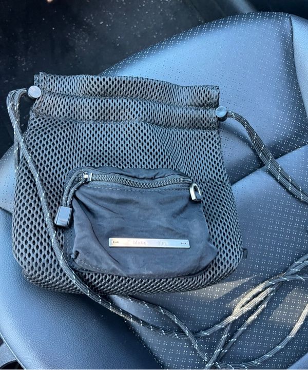 MUSINSA | MATIN KIM CARGO MESH CROSS BAG IN BLACK