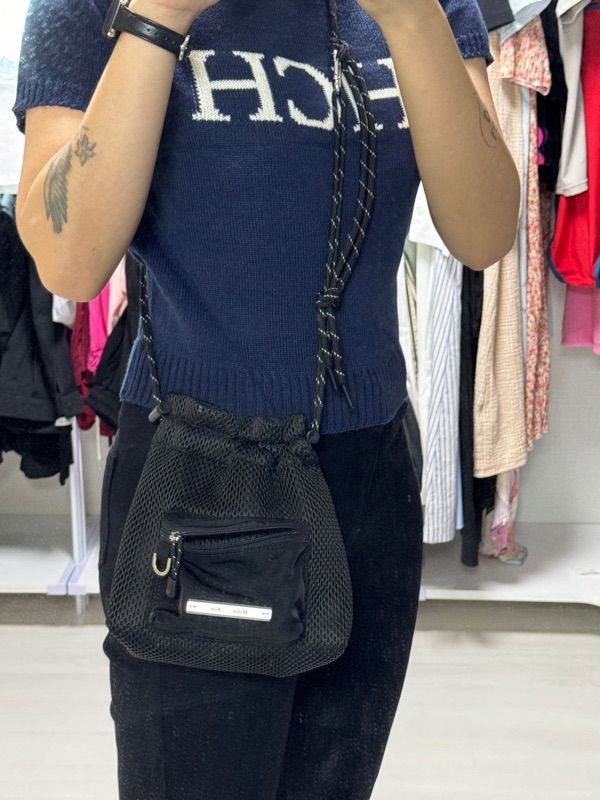 【MATIN KIM】CARGO MESH CROSS BAG★送料・関税込 MUSINSA公式 | MATIN KIM CARGO MESH CROSS BAG IN BLACK