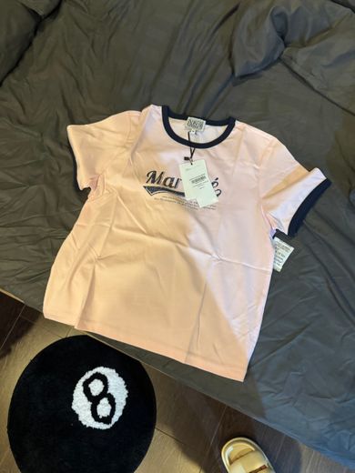 MUSINSA公式 | MARITHÉ W VINTAGE BASEBALL RINGER TEE light pink