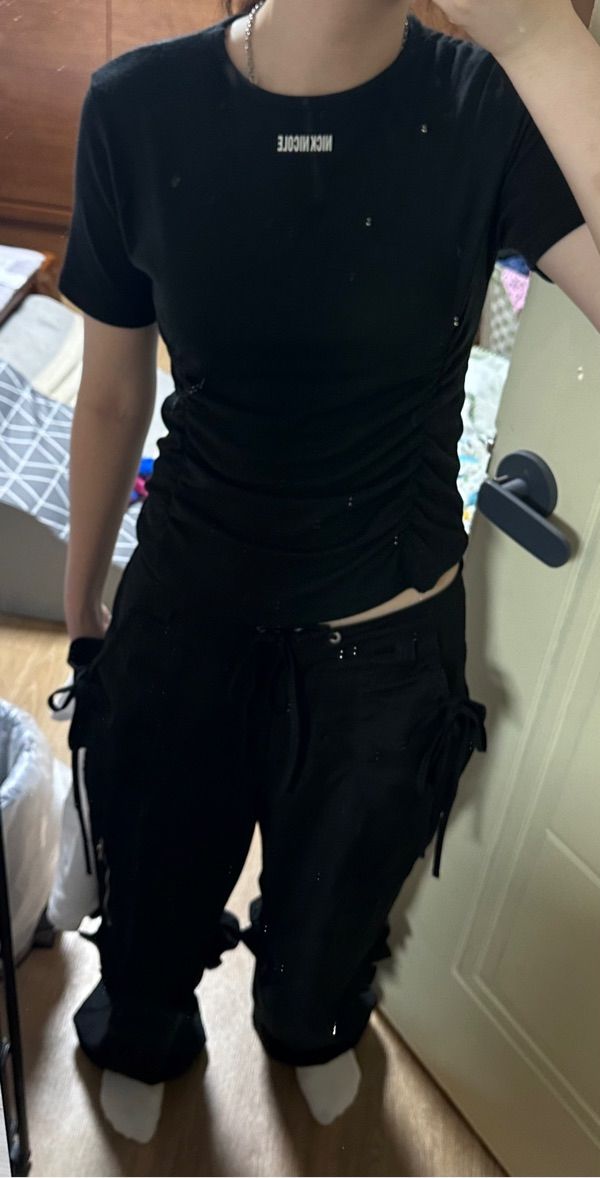 Tシャツ・カットソー NICK&NICOLE NICOLE SHIRRING HALF TOP 4BUK374 MUSINSA | NICK&NICOLE NICOLE SHIRRING HALF TOP_BLACK