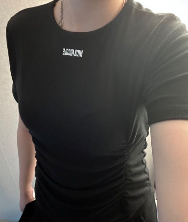 Tシャツ・カットソー NICK&NICOLE NICOLE SHIRRING HALF TOP 4BUK374 NICK&NICOLE NICOLE SHIRRING HALF TOP