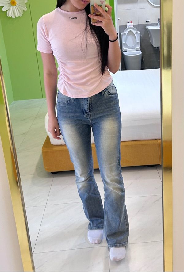 Tシャツ・カットソー NICK&NICOLE NICOLE SHIRRING HALF TOP 4BUK374 NICK&NICOLE NICOLE SHIRRING HALF TOP