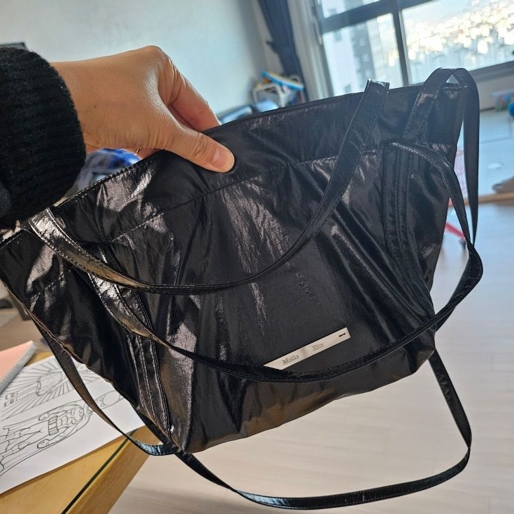 MUSINSA | MATIN KIM GLOSSY TWO WAY MINI BAG IN BLACK