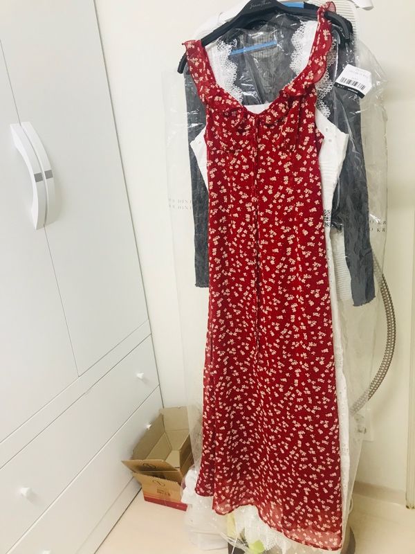 MUSINSA公式 | SINCETHEN Scarlet Frill Long Dress