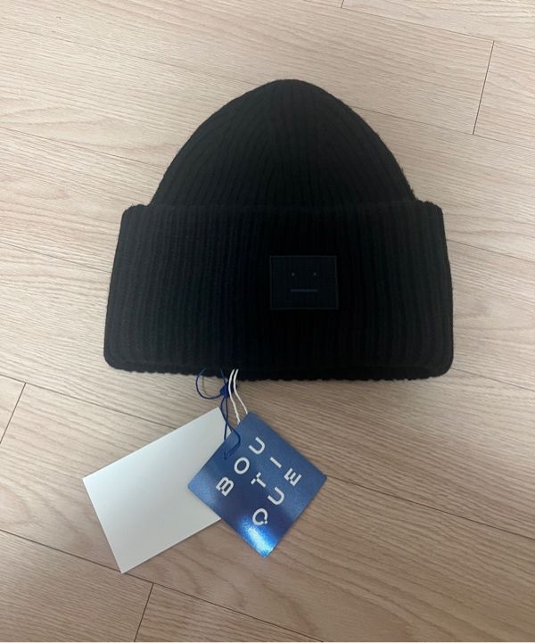 MUSINSA公式 | ACNE STUDIOS ラージフェイスロゴビーニー - ブラック