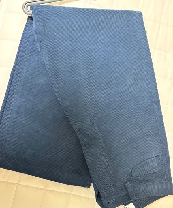 MUSINSA | ENZO BLUES Corduroy Wide Pants (Deep Blue)