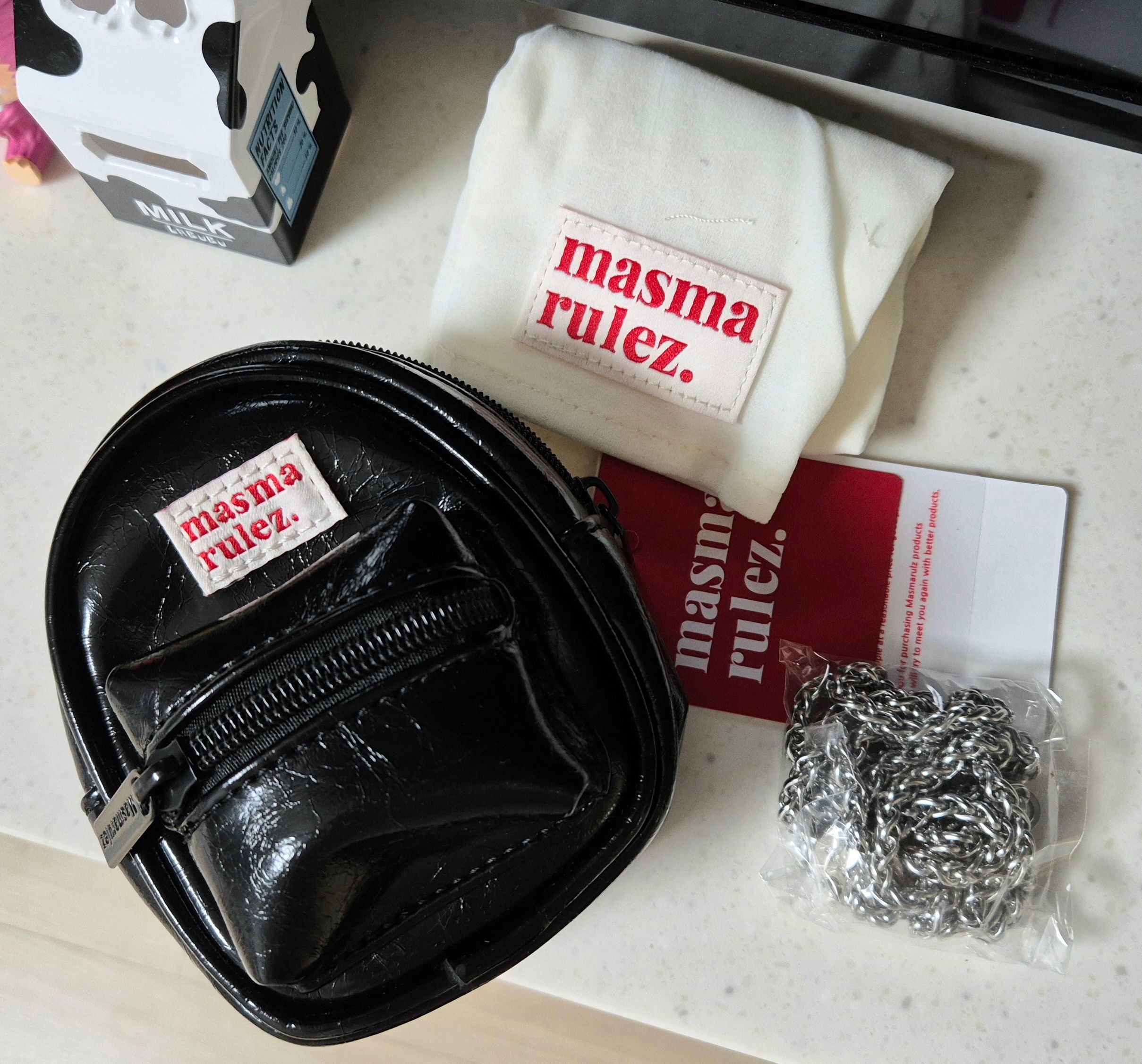★masmarulez★ mama leather miniature chain cross bag _ Red Designer fashion, Seoul-fully created | W Concept