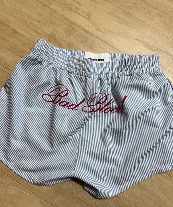 ★BADBLOOD★ EMF Boxer Shorts Blue Stripe MUSINSA | BADBLOOD Classic Logo Boxer Shorts - Blue/Stripes