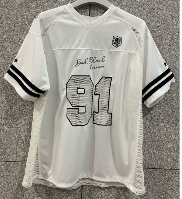 MUSINSA | BADBLOOD Crochet 91 Football Jersey Large Fit - White