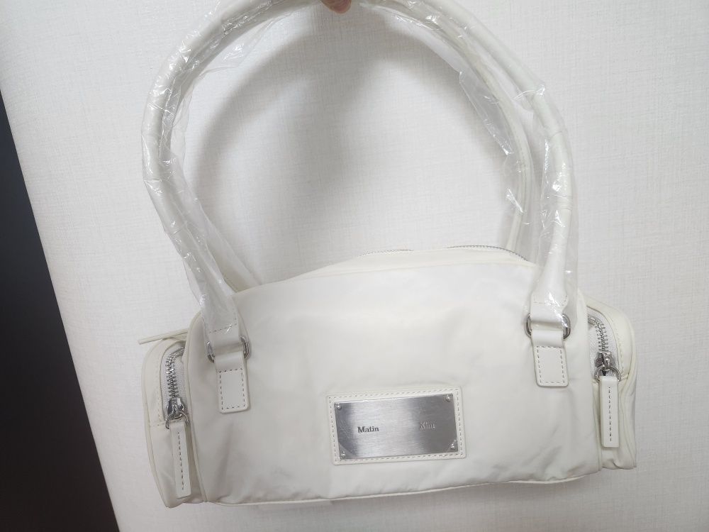 MUSINSA | MATIN KIM NYLON BOSTON BAG IN IVORY