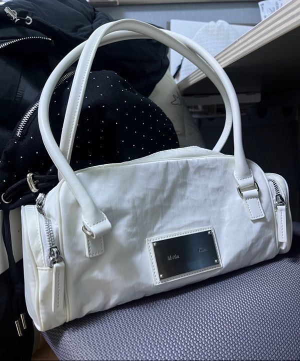 MUSINSA | MATIN KIM NYLON BOSTON BAG IN IVORY